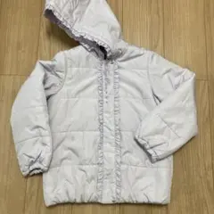 メゾピアノ 薄紫 フリル付きダウンコート 130