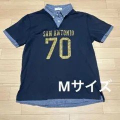 ポロシャツ　バックナンバー　レイヤード　重ね着風　Mサイズのサムネイル
