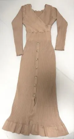 rienda リエンダ カシュクールニットワンピース マーメイド フリー