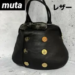 【美品】ムータ　バンドバッグ　トート　Pコート　ブラック レザー 本革 ムートンのサムネイル