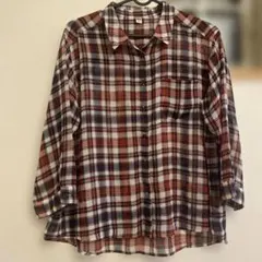UNIQLO チェック柄 七分袖シャツ Mサイズ