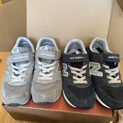 new balance スニーカー グレー ネイビー 21センチ