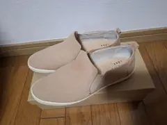 マーガレットハウエル スリッポン 本革 ベージュ 24cm スエードサイドゴア