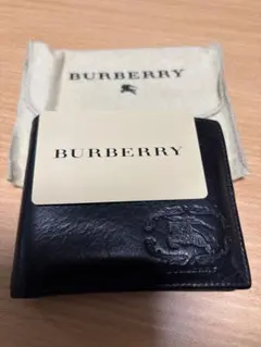 BURBERRY ブラックレザー 二つ折り財布