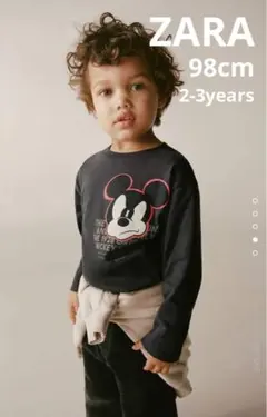 ZARA フロックプリント ミッキー ディズニー 2歳 95