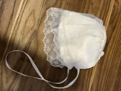 【セレモニーレース フリル ベビー帽子】