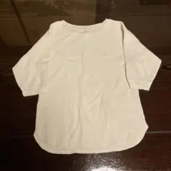 ワッフルクルーネックT 7分袖 ユニクロ UNIQLO オフホワイト