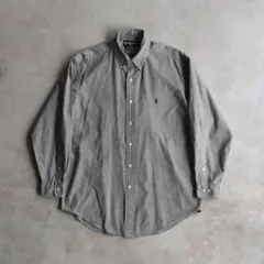 90s ラルフローレン YARMOUTH グラフチェックシャツ Mブラウン