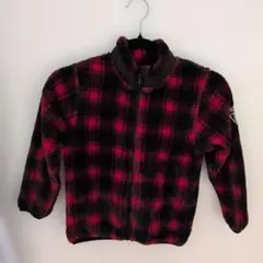 赤と黒のチェック柄フリースジャケット