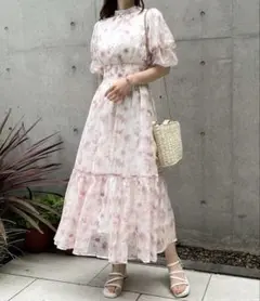 ナイスクラップ　お嬢様姫系ピンク　ロングワンピース　夏　新品タグ付き