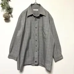 ライル&スコット｜長袖チェックシャツ｜美品✨｜刺繍｜ワッペン｜グレー｜Mのサムネイル