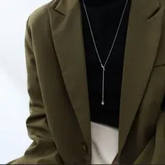 結び目 ノット ロングネックレス シルバー Yネックレス おしゃれ