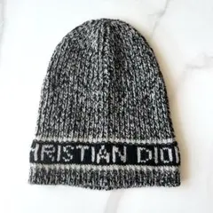 Christian Dior ニット帽・ビーニー 黒・グレー。未使用品。 Christian Dior - クリスチャンディオール Christian Dior D-White(D