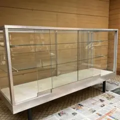 アンティーク　ケビント　キャビネット　ステンレス製　ムラナカ　ガラス棚 アンティーク ケビント キャビネット ステンレス製 ムラナカ ガラス棚