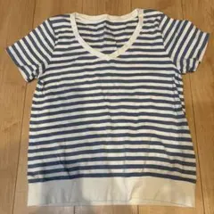 BAYFLOW ボーダー柄 Vネック 半袖Tシャツのサムネイル