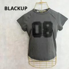 ​【未使用】BLACKUP プリント ラグランTシャツ チャコール Fのサムネイル