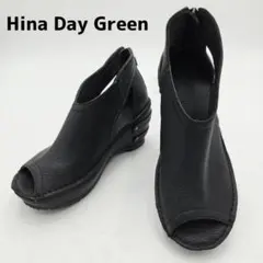 極美品　Ｈina Day Green　ブーティサンダル　厚底　レザー　S　黒のサムネイル