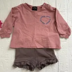 【セール】プティマイン　セットアップ　長袖Tシャツ　ショートパンツ　ズボン　上下