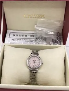 CITIZEN Wicca ソーラーテック ピンク文字盤 稼動品 箱付O-112のサムネイル