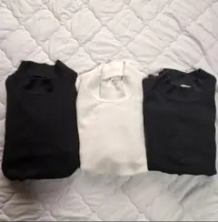UNIQLO モックネック ニット長袖Tシャツ 3点セット