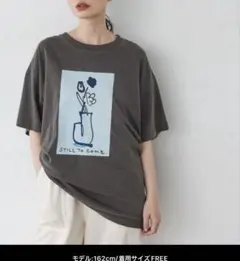 【kurry×JEANASIS】BIGプリントTEE チャコール