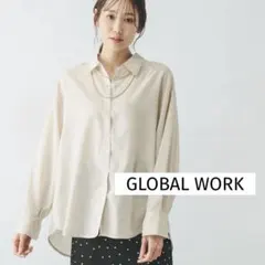 GLOBAL WORK イージーケアリネンシャツ長袖のサムネイル