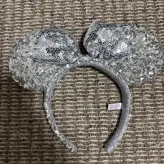 ディズニー ミニー カチューシャ スパンコール シルバー