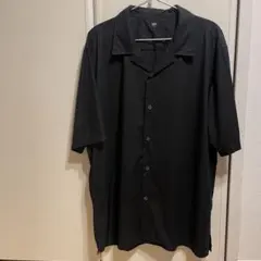 UNIQLO ユニクロ オープンカラーシャツ ブラック XLサイズ
