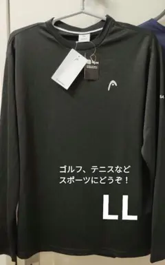 新品タグ付き　HEAD ブラック長袖シャツ LLサイズのサムネイル