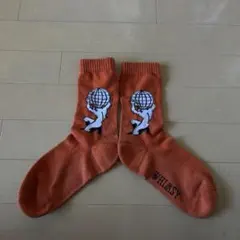 地球刺繍オレンジソックスのサムネイル