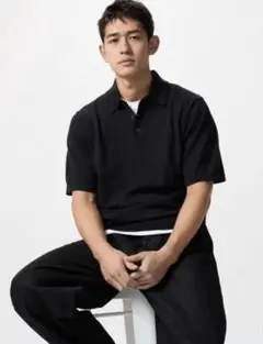 ユニクロ ウォッシャブルニットポロセーター XL