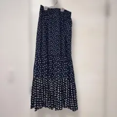 ユニクロ　ポール&ジョー　ネイビー 花柄 プリーツスカート