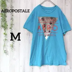 エアロポステール 半袖 Tシャツ パームツリー M 青 綿 夏 海 西海岸のサムネイル