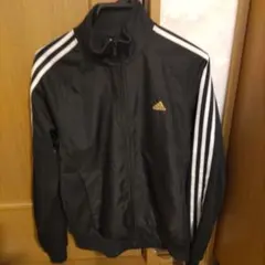 adidas ブラック ジャージ ストライプ