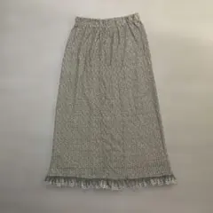 ロングスカート レース裾付き 森ガール ゆるふわ