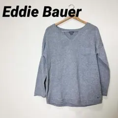 N88−3◯ Eddie Bauer グレー Vネックセーター PL