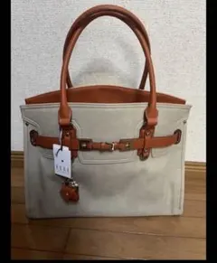 さなめ様専用 ELLE ハンドバッグ ベージュ×ブラウン バイカラーのサムネイル