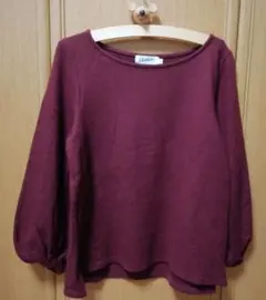 デザイン袖 起毛 カットソー