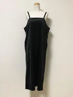 talbyyumi コーデュロイ リブ キャミソール ワンピース LL 黒