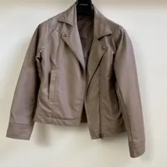 ベージュ ライダースジャケット Mサイズ