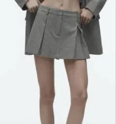 ZARA ギンガムチェック プリーツスカート