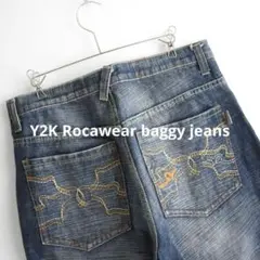 US古着 ROCA WEAR ジーンズ ロカウェア ジーンズ 極太デニム W40 