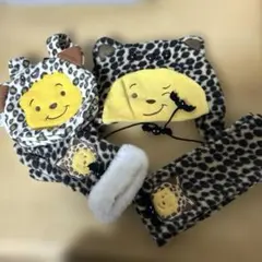 レア　ディズニー　プーさん　ヒョウ柄　ミニリュック　帽子　マフラー　手袋