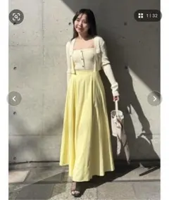 フレイアイディー 2wayタイデザインニットコンビワンピース ブラック
