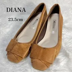 DIANA（ダイアナ） スエード調 リボン フラット パンプス ローヒール