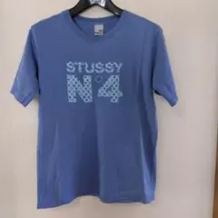STUSSY N4 Tシャツ モノグラム ブルー　90s OLD ステューシー