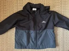 フード付きナイロンジャケット 95cm 黒/グレー