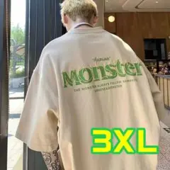 メンズ　Tシャツ　ベージ 3XL オーバーサイズ　半袖　トップス