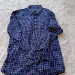 ユニクロ チェック柄コットン長袖シャツ　S