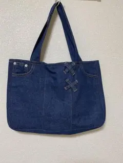 デニムトートバッグ ダークブルー